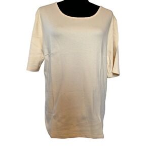 NWT The Tog Shop‎ Soft Yellow Short Sleeve Shirt Top size Large